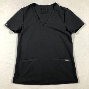 FIGS Top Womens Small Casma 3 Pocket Scrub Top Gray FW1100 Technical